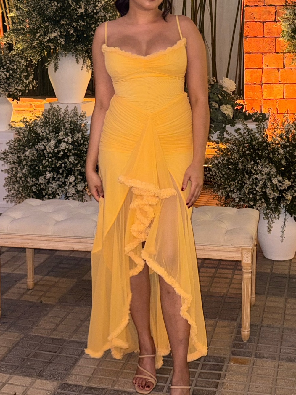House of CB Yellow Backless Mermaid Evening Gown - Picture 2 of 3
